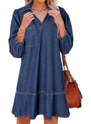 Stylish Women's Denim Dress with Chic Cut