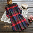 Chic Checkered Long Sleeve Blouse for Women