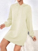 Textured Women's Hooded Dress for Everyday Style