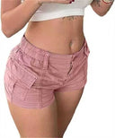 Women's Cargo Shorts with Elastic Waistband & Ample Pockets