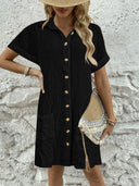 Chic Women's Shirt Dress with Stylish Pockets