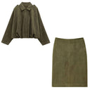 Chic Suede Imitation Pencil Skirt for Women