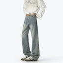 Vintage High-Waist Denim Pants for Women
