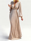 Glittering Flared Maxi Dress for Women
