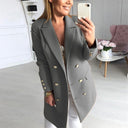 Chic Women's Blazer with Gold Buttons