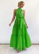 Chic Women's High Neck Tiered Maxi Dress