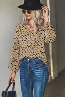 Chic Ruffle Sleeve Blouse with Modern Polka Dots