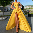 Chic Asymmetrical Evening Dress with High Slit