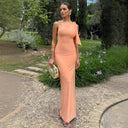 Chic Women's Maxi Dress with Asymmetrical Straps