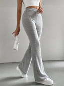 Chic Ribbed High-Waist Pants for Women