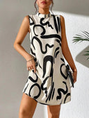 Chic A-Line Mini Dress with Graphic Print