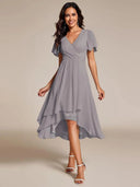 Chic Asymmetric Hem Women's Wrap Dress