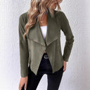 Women's Chic Asymmetrical Blazer with Zipper Pockets