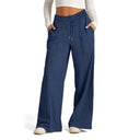 Chic Women's Loose Fit Leisure Pants with Elastic Waist and Handy Pockets