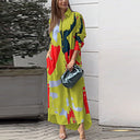 Vibrant Graphic Print Shirt Dress with Pockets