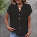 Textured Short Sleeve Women's Blouse