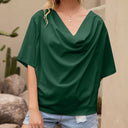Chic Asymmetrical Hem V-Neck Blouse for Women