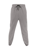 Striped Women's Pants with Elastic Waist and Side Pockets