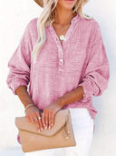 Women's Cotton Blouse with Button Placket
