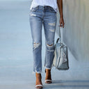 Stylish Women's Destroyed Mom Jeans