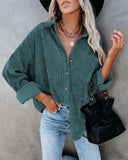 Chic Women's Corduroy Button-Up Blouse
