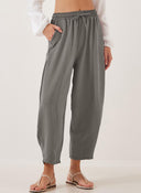Women's Relaxed Fit Leisure Pants with Elastic Waist and Convenient Pockets