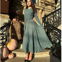 Chic Long Sleeve Maxi Dress with Side Slit