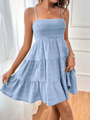 Women's Stylish Strap Dress with Flowy Skirt