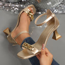 Ladies' Elegant High Heel Sandals with Fashionable Chain Detail Heidi-Mode