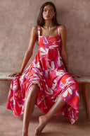Floral Maxi Dress with Adjustable Straps for Women