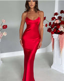 Women’s Chic Evening Dress with Spaghetti Straps