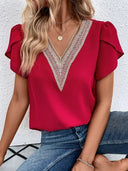 Lace Accented Women's Blouse Design