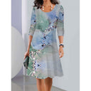 Women's Floral Dress with Gradient Elegance