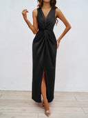 Women's Long Wrap Dress with Flattering Fit