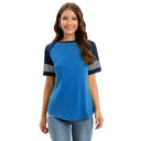 Striped Women's T-Shirt with Contrast Sleeves