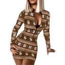 Stylish Women’s Zipper Christmas Dress