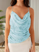 Floral Embroidered Chiffon Women's Top