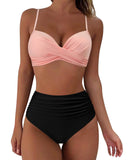 Stylish Women's High-Waist Animal Print Bikini