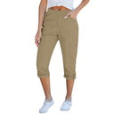 Women's Cargo Pants with Elastic Waist and Utility Pockets