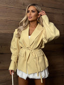 Chic Oversized Blazer Jacket with Belt for Women
