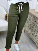 Women's Relaxed Fit Pants with Adjustable Waist