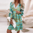 Floral Lace Accent Women's Tunic Dress