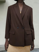 Chic Women's Blazer with Double-Breasted Lapels