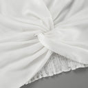 Chic V-Neck Twisted Blouse with Ruffle Details