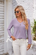 Chic Button Detail Blouse for Women
