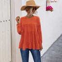 Chic Women's Ruffle Tunic with Relaxed Fit