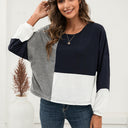 Color Block Round Neck T-Shirt for Women