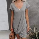 Chic Women's Short Sleeve Knotted Dress