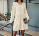 Stylish A-Line Women's Dress with Fine Texture