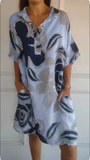 Chic Women's Beach Dress with Trendy Design and Side Pockets